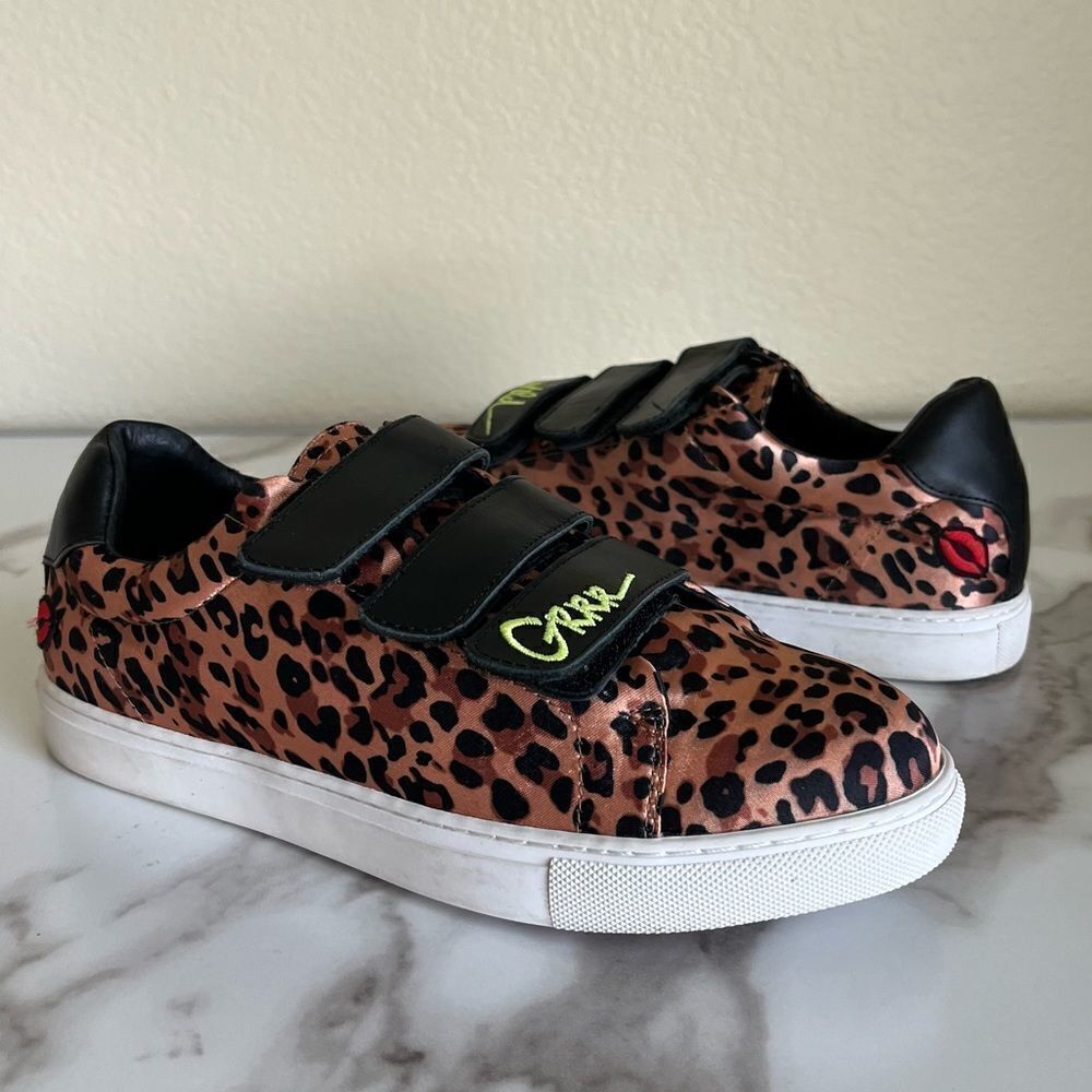 Bons Baisers de Panama Women Size 7.5 Edith Leopard Leather Slip On Sneakers